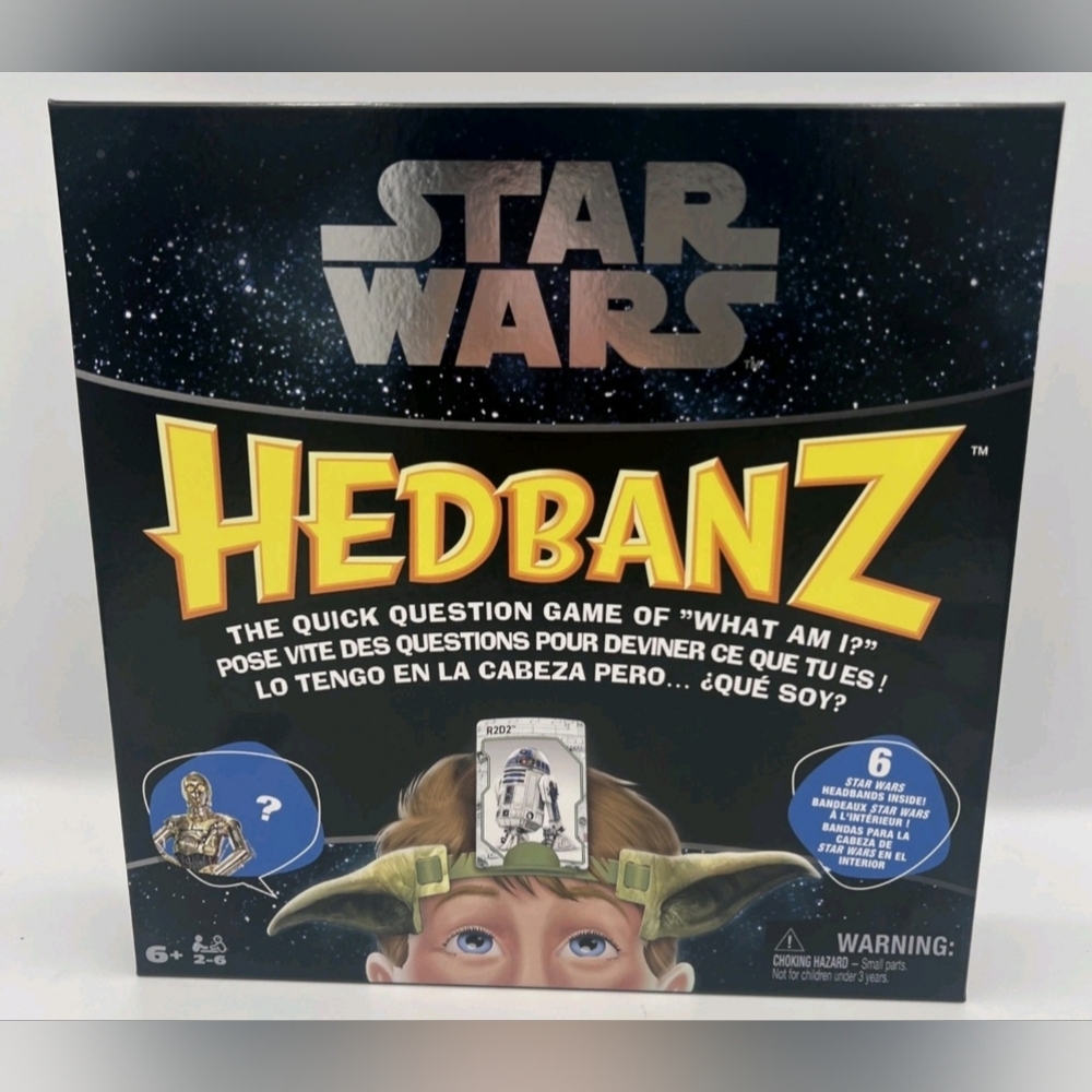 Star Wars Hedbanz Game with Black and Yellow Design